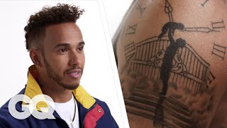 Lewis Hamilton Breaks Down His Tattoos  GQ [upl. by Azpurua]