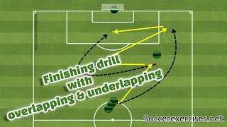 Finishing drill with overlapping amp underlapping  Soccer Exercises  297 [upl. by Dolhenty]