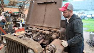 Первый запуск после оживления JEEP Willys 1942 года Поедет [upl. by Herzog]