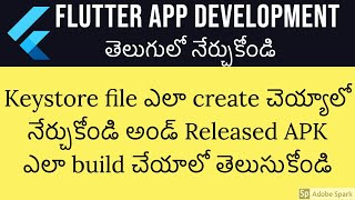 How to create key store file and build production ready release APK for Flutter  Flutter In Telugu [upl. by Enilaf]