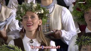 Latvian Song Festival 2018  quotMīla ir kā ugunsquot English TranslationSubtitlesENG SUB [upl. by Elkraps]