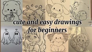 easy drawings for beginners  part1  cute simple drawings l drawing ideas 💡 [upl. by Arika74]