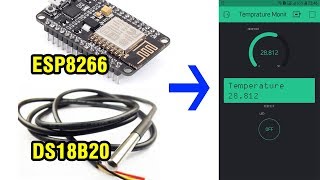 DS18B20 giao tiếp ESP8266 NodeMCU hiển thị nhiệt độ trên điện thoại AndroidiOS Blynk [upl. by Aleel]