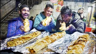 Street Biggest Tawa Roll Eating Challenge  Street Kathi Roll Eating  Food Challenge [upl. by Stclair]