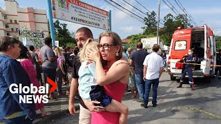 Brazil daycare attack At least 4 children killed several injured [upl. by Ellasal]