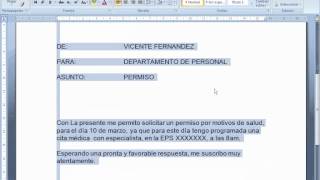 Elaboración de un Memorando en Word [upl. by Pliner]