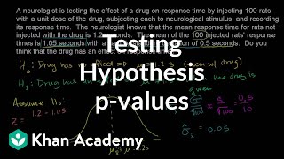 Hypothesis testing and pvalues  Inferential statistics  Probability and Statistics  Khan Academy [upl. by Maeve]