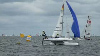 Nacra 17 Sailing  Setting the Spinnaker  Hoist First Set [upl. by Estrin83]