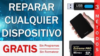 ¿Memoria USB dañada o ERRORES Reparar Tarjeta SDDisco Duro SIN PERDER INFORMACIÓN  GRATIS 2021 [upl. by Martina]