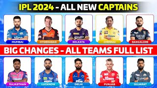 IPL 2024 All 10 Teams Captains List  IPL 2024 Captains  IPL 2024 All Team Captains List Latest New [upl. by Haines]