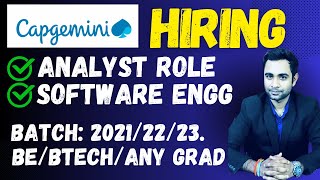 🔴Capgemini Hiring Analyst Role  Batch 2021  2022  2023  Hexaware Hiring [upl. by Pradeep]