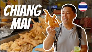 THAILAND STREET FOOD At Warorot Market 🇹🇭 Eating Street Food and Exploring Chiang Mai [upl. by Josi432]