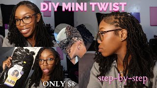 HOW TO Faux Mini TwistLocs on type 4 hair  low maintenance protective styles [upl. by Nabetse]