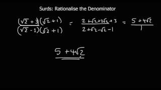 Surds Rationalise the Denominator [upl. by Roosnam]