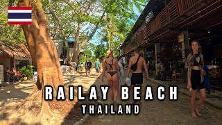 【4K】Railay Beach Walking Tour in Krabi Thailand 🇹🇭 [upl. by Anahsahs]