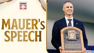 FULL SPEECH Joe Mauer is immortalized in Cooperstown [upl. by Aaberg]