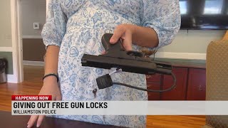 Williamston Police Department distributes free gunlocks [upl. by Arikat410]