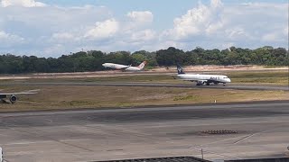 Boeing 737800 PRGUJ takeoff to SantarémEmbraer 195 PRAUP coming from São Gabriel da Cachoeira [upl. by Ettevi]