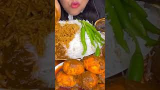 Chicken curry and egg curry with rice🥚🍗😋 mukbang maltispicelove youtubeshorts shorts ytshorts [upl. by Nowaj]