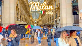 Milan Italy y 🇮🇹  Elegance in Every Raindrop  4k HDR 60fps Walking Tour ▶163min [upl. by Hubsher]