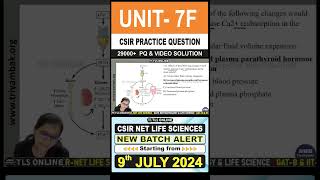 CSIR Practice Question  Unit 7 System Physiology –Animal  Topic F Excretory system [upl. by Retlaw]