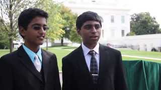 Scripps National Spelling Bee 2014 winners visit White House [upl. by Robinett569]