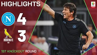 NAPOLIMODENA 43 AP  HIGHLIGHTS  Conte debuts with a win  Coppa Italia Frecciarossa 202425 [upl. by Ettedo]