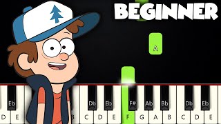 Gravity Falls Theme  BEGINNER PIANO TUTORIAL  SHEET MUSIC by Betacustic [upl. by Ahiel]