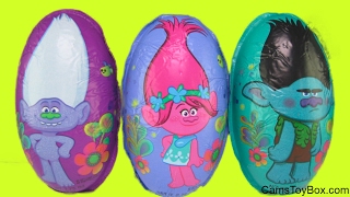 Trolls Poppy Branch Chocolate Surprise Eggs Opening Guy Diamond Creek Toy Surprises Kids Fun [upl. by Anniala344]