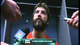 Brent Burns Eating Pizza During Interview [upl. by Corder]