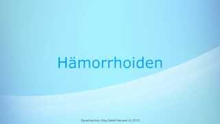 Aussprache Hämorrhoiden [upl. by Stambaugh]