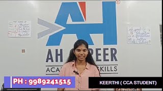 Keerthi CCA Student review No 1 Software Training Institute in Rajahmundry [upl. by Adihsaar]