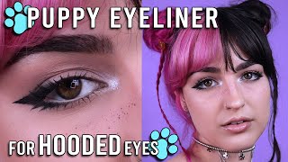 how to do puppy eyeliner on hooded eyes  in depth makeup tutorial [upl. by Birgit]