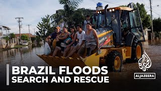 ‘Desperate’ rescues under way as Brazil floods kill hundreds and displace thousands [upl. by Duleba]