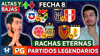 🔴RACHAS ETERNAS FECHA 8 ELIMINATORIAS 2026🔥DUELOS LEGENDARIOS FECHA 8🔥ALTAS Y BAJAS🔥AB 4X29 [upl. by Bluefield844]