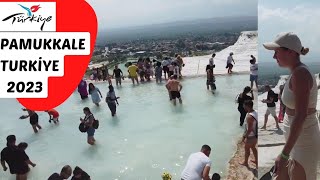 Pamukkale turkey walking tour 2023 turkey holiday turkey treval [upl. by Elfrida]