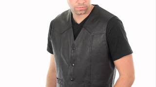 201 Mens Black Leather Vest at LeatherUpcom [upl. by Tigges]