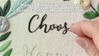 How to Embroider Letters Script Using a Backstitch [upl. by Attenrev]