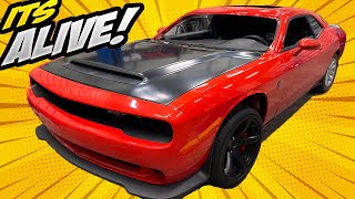 Building a Wrecked Dodge Challenger Hellcat  First Power Up [upl. by Shulamith]