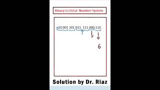 binary to octal conversion binarytooctal BinarytoOctalConversion binarytooctalnumber [upl. by Georgy]