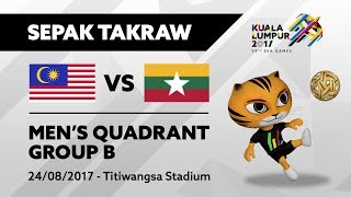 KL2017 29th SEA Games  Mens Sepak Takraw QUADRANT  MAS 🇲🇾 vs MYA 🇲🇲  24082017 [upl. by Sophronia]