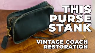 BEFORE amp AFTER HANDBAG REHAB Vintage Coach Carnival 9925 Restoration [upl. by Aicek]