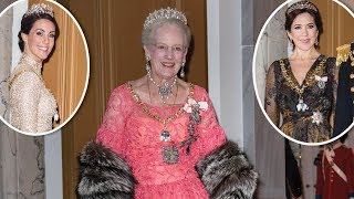 Dronning Margrethe Mary og Marie strålede til nytårskur og taffel [upl. by Ahsiryt898]