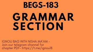 BEGS183  Grammar section  Letter Report Composition Passage  ignoubagwithnishaignou [upl. by Eedrahs]