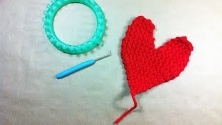 How to Loom Knit a Heart Shape DIY Tutorial [upl. by Ecnadnak670]