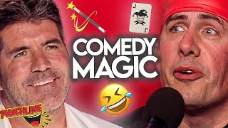 10 FUNNIEST BGT Magicians EVER Golden Buzzer Ending [upl. by Ecirtel]