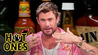 Chris Hemsworth Gets Nervous While Eating Spicy Wings  Hot Ones [upl. by Tarton]