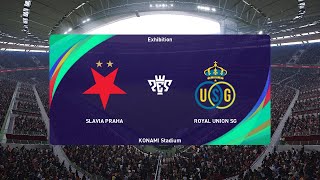 Slavia Praha vs Royale Union SaintGilloise 07082024 UEFA Champions League PES 2021 [upl. by Ellenyl]