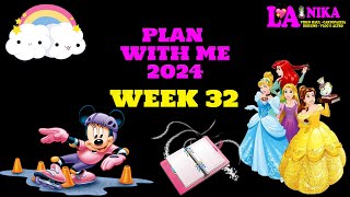 PLAN WITH ME 2024 WEEK 32 DECORAZIONE AGENDA TEMA DISNEY  APRO PATATINE DISNEY PRINCESS By Nika [upl. by Robina]