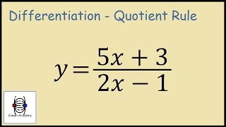 Quotient Rule u v differentiation [upl. by Eisnil]